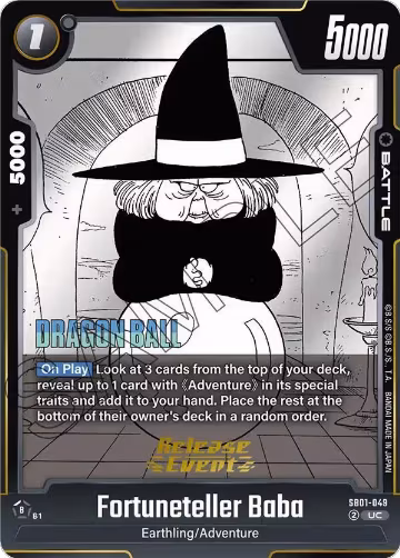 Fortuneteller Baba (SB01-049), Manga Booster 01 Release Event Cards — DB Fusion card price
