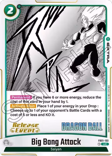 Big Bang Attack (FB01-103), Manga Booster 01 Release Event Cards — DB Fusion card price