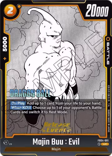 Majin Buu : Evil - FB04-091 (FB04-091), Manga Booster 01 Release Event Cards — DB Fusion card price
