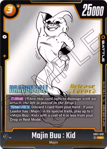 Majin Buu : Kid - SB01-038 (SB01-038), Manga Booster 01 Release Event Cards — DB Fusion card price