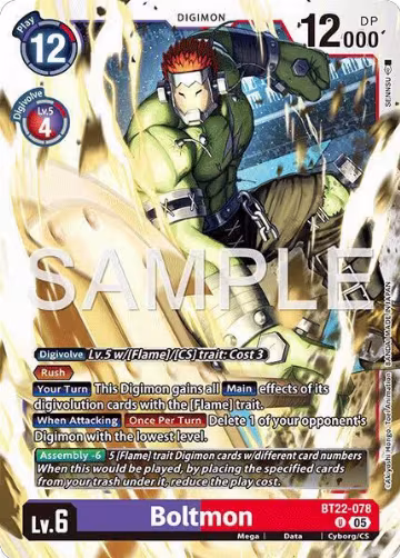 Boltmon (BT22-078 U), Cyber Eden — Digimon card price