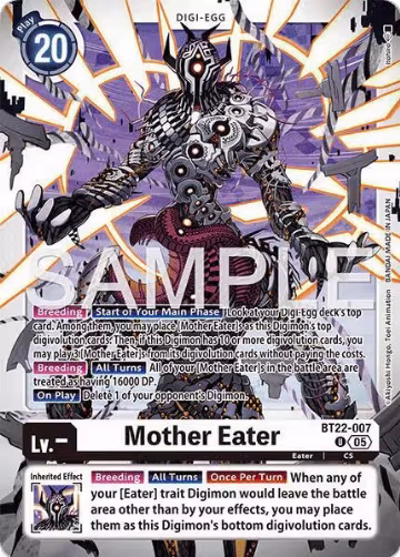 Mother Eater (BT22-007 U), Cyber Eden — Digimon card price