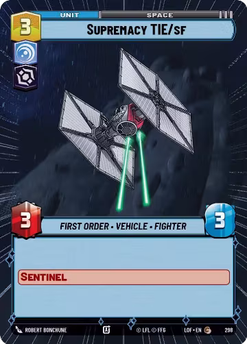 Supremacy TIE/sf (Hyperspace) (298), Legends of the Force — Star Wars card price