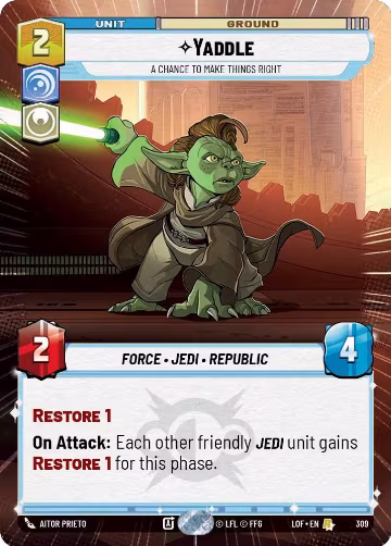 Yaddle - A Chance To Make Things Right (Hyperspace) (309), Legends of the Force — Star Wars card price