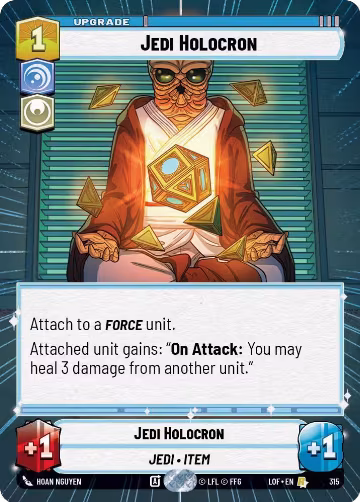 Jedi Holocron (Hyperspace) (315), Legends of the Force — Star Wars card price