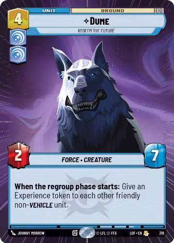Dume - Redeem the Future (Hyperspace) (319), Legends of the Force — Star Wars card price