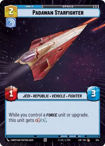 Padawan Starfighter (Hyperspace) (324), Legends of the Force — Star Wars card price