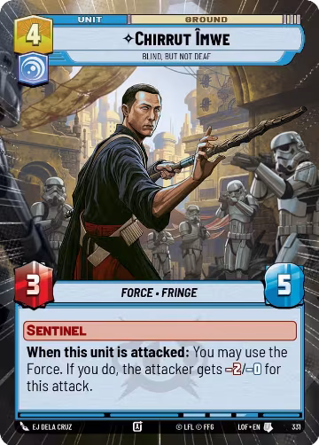Chirrut Imwe - Blind, but not Deaf (Hyperspace) (331), Legends of the Force — Star Wars card price