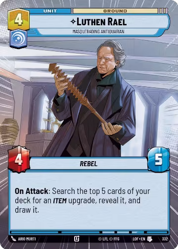 Luthen Rael - Masquerading Antiquarian (Hyperspace) (332), Legends of the Force — Star Wars card price