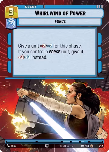 Whirlwind of Power (Hyperspace) (342), Legends of the Force — Star Wars card price