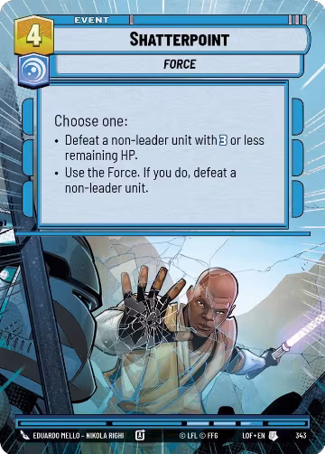 Shatterpoint (Hyperspace) (343), Legends of the Force — Star Wars card price