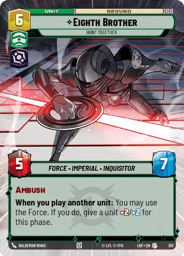 Eighth Brother - Hunt Together (Hyperspace) (351), Legends of the Force — Star Wars card price