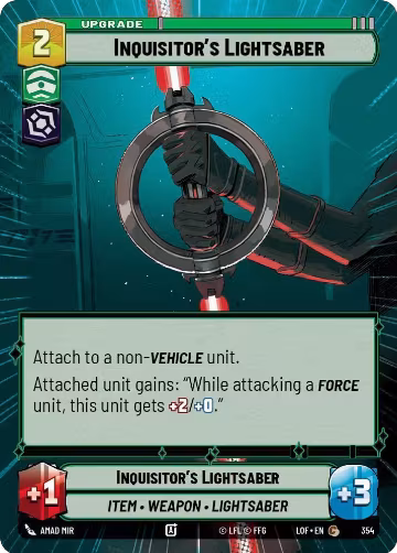 Inquisitor's Lightsaber (Hyperspace) (354), Legends of the Force — Star Wars card price