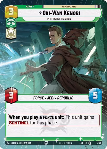 Obi-Wan Kenobi - Protective Padawan (Hyperspace) (360), Legends of the Force — Star Wars card price