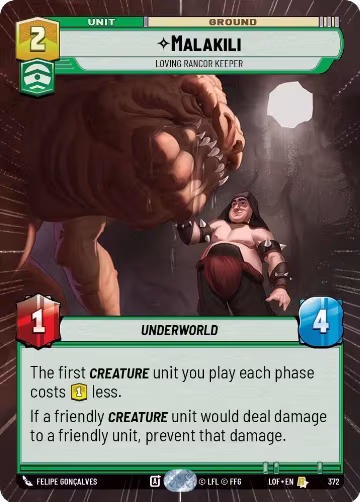 Malakili - Loving Rancor Keeper (Hyperspace) (372), Legends of the Force — Star Wars card price