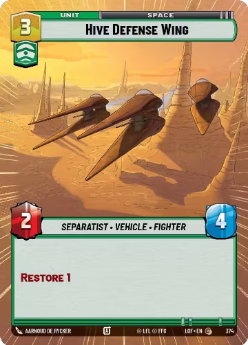 Hive Defense Wing (Hyperspace) (374), Legends of the Force — Star Wars card price