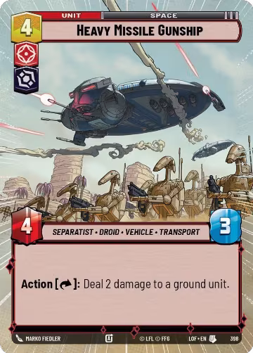 Heavy Missile Gunship (Hyperspace) (398), Legends of the Force — Star Wars card price