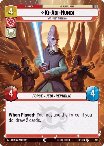 Ki-Adi-Mundi - We Must Push On (Hyperspace) (410), Legends of the Force — Star Wars card price