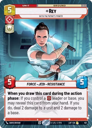 Rey - With Palpatine's Power (Hyperspace) (412), Legends of the Force — Star Wars card price