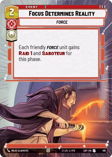 Focus Determines Reality (Hyperspace) (416), Legends of the Force — Star Wars card price