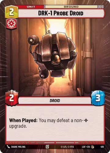 DRK-1 Probe Droid (Hyperspace) (419), Legends of the Force — Star Wars card price