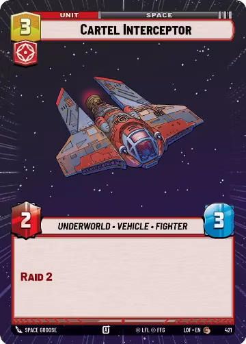 Cartel Interceptor (Hyperspace) (421), Legends of the Force — Star Wars card price