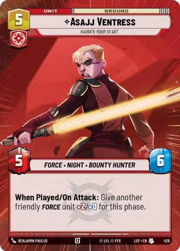 Asajj Ventress - Harden Your Heart (Hyperspace) (429), Legends of the Force — Star Wars card price