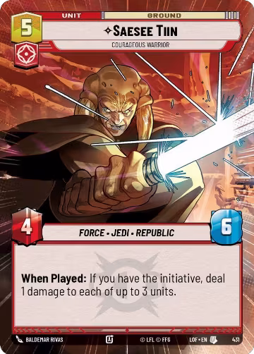 Saesee Tiin - Courageous Warrior (Hyperspace) (431), Legends of the Force — Star Wars card price