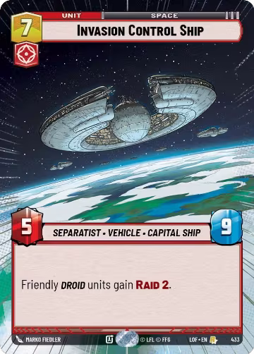 Invasion Control Ship (Hyperspace) (433), Legends of the Force — Star Wars card price