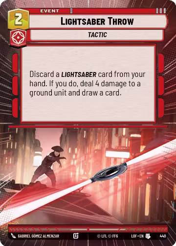 Lightsaber Throw (Hyperspace) (440), Legends of the Force — Star Wars card price