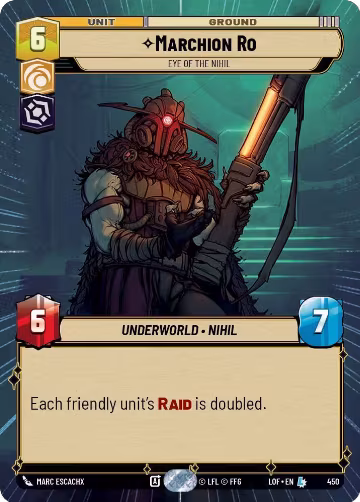 Marchion Ro - Eye of the Nihil (Hyperspace) (450), Legends of the Force — Star Wars card price