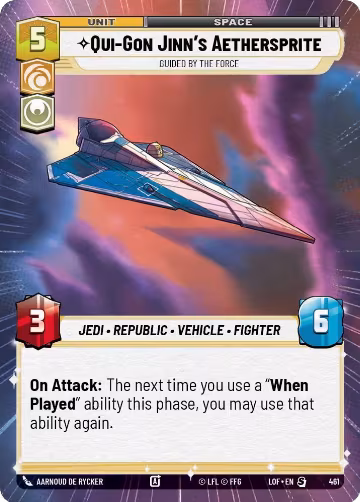 Qui-Gon Jinn's Aethersprite - Guided by the Force (Hyperspace) (461), Legends of the Force — Star Wars card price