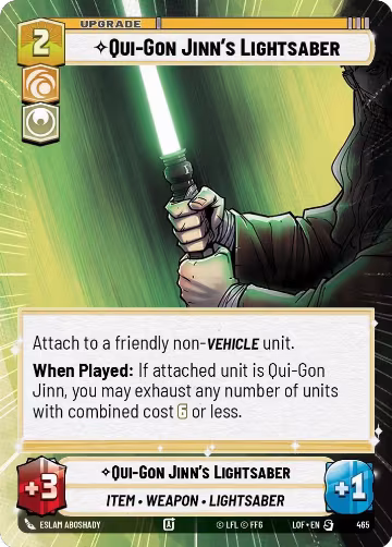 Qui-Gon Jinn's Lightsaber (Hyperspace) (465), Legends of the Force — Star Wars card price