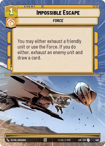 Impossible Escape (Hyperspace) (482), Legends of the Force — Star Wars card price