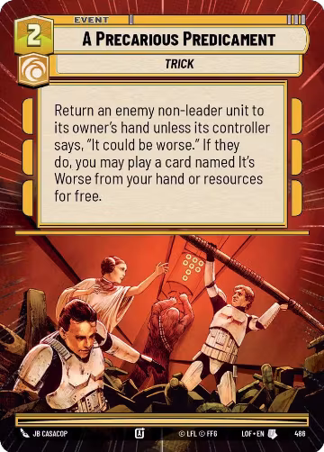 A Precarious Predicament (Hyperspace) (486), Legends of the Force — Star Wars card price