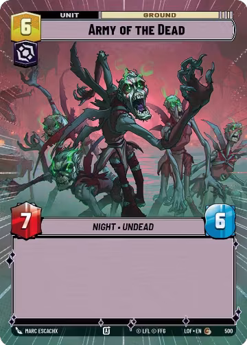 Army of the Dead (Hyperspace) (500), Legends of the Force — Star Wars card price