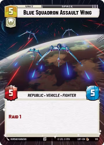 Blue Squadron Assault Wing (Hyperspace) (515), Legends of the Force — Star Wars card price