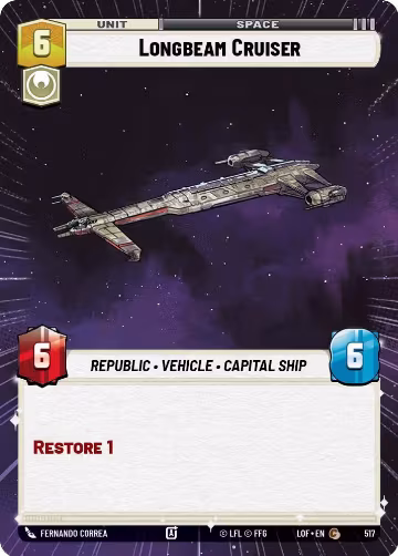 Longbeam Cruiser (Hyperspace) (517), Legends of the Force — Star Wars card price