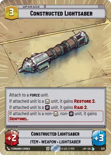 Constructed Lightsaber (Hyperspace) (525), Legends of the Force — Star Wars card price