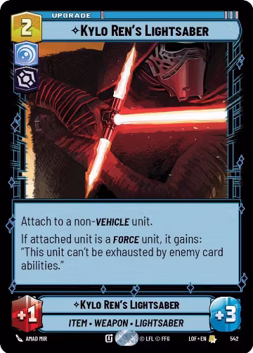 Kylo Ren's Lightsaber (Foil) (542), Legends of the Force — Star Wars card price