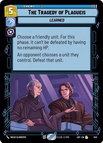 The Tragedy of Plagueis (Foil) (545), Legends of the Force — Star Wars card price