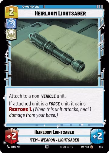 Heirloom Lightsaber (Foil) (555), Legends of the Force — Star Wars card price