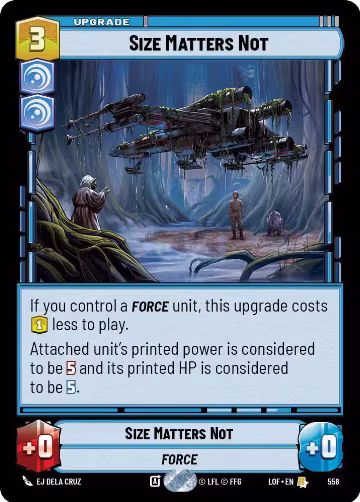 Size Matters Not (Foil) (558), Legends of the Force — Star Wars card price