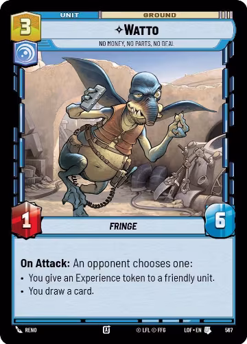 Watto - No Money, No Parts, No Deal (Foil) (567), Legends of the Force — Star Wars card price