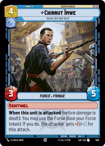 Chirrut Imwe - Blind, but not Deaf (Foil) (569), Legends of the Force — Star Wars card price