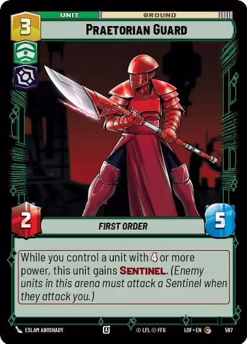 Praetorian Guard (Foil) (587), Legends of the Force — Star Wars card price