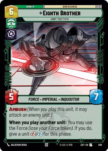 Eighth Brother - Hunt Together (Foil) (589), Legends of the Force — Star Wars card price