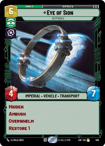 Eye of Sion - To Peridea (Foil) (590), Legends of the Force — Star Wars card price