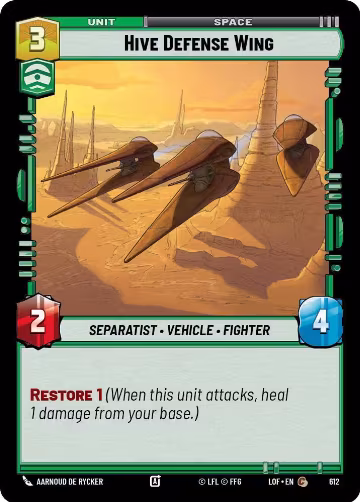 Hive Defense Wing (Foil) (612), Legends of the Force — Star Wars card price
