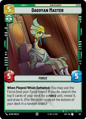 Dagoyan Master (Foil) (617), Legends of the Force — Star Wars card price